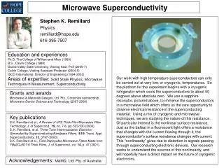 Microwave Superconductivity