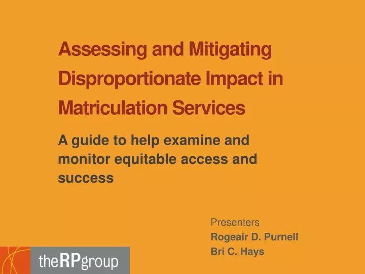 assessing and mitigating disproportionate impact in matriculation services