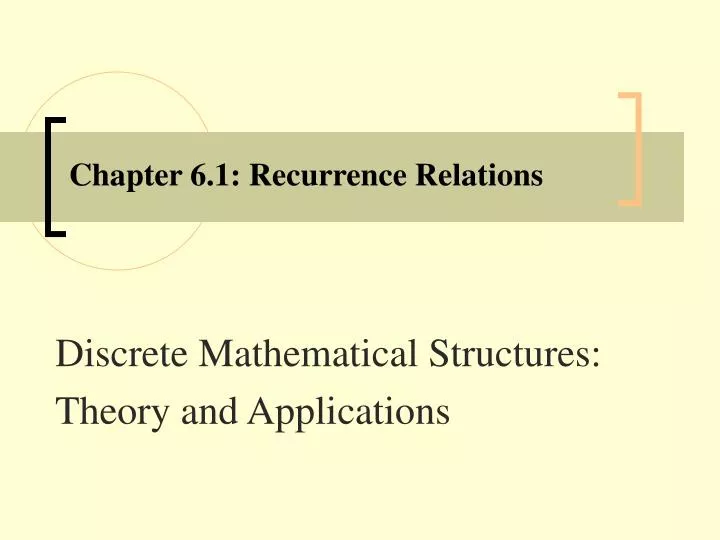 chapter 6 1 recurrence relations