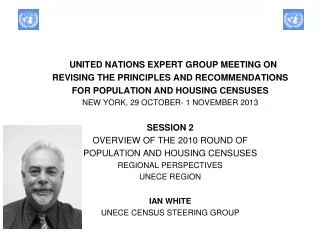 UNITED NATIONS EXPERT GROUP MEETING ON REVISING THE PRINCIPLES AND RECOMMENDATIONS