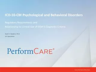 ICD-10-CM Psychological and Behavioral Disorders