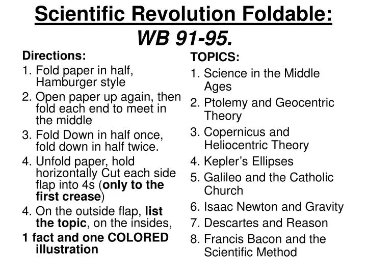 scientific revolution foldable wb 91 95