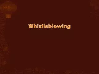 Whistleblowing