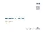 Writing a Thesis - slide 1