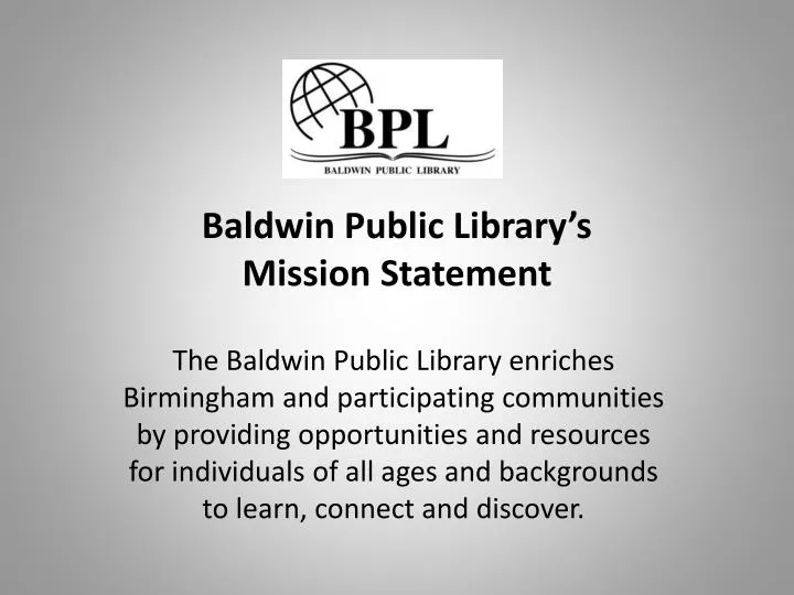 baldwin public library s mission statement