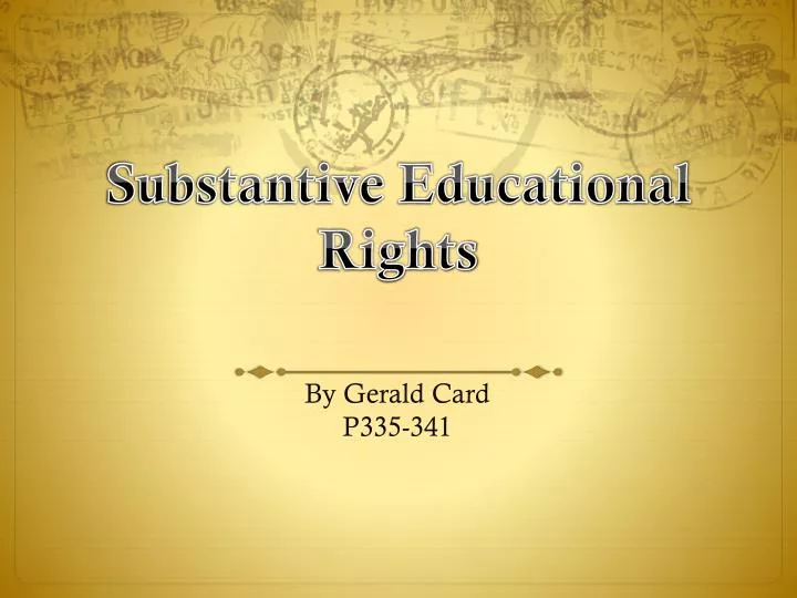 substantive educational rights