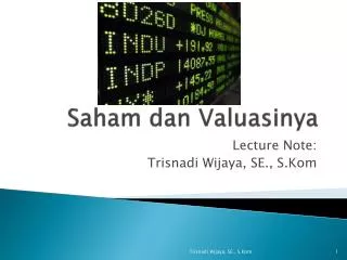 saham dan valuasinya