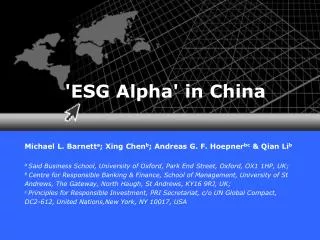 'ESG Alpha' in China