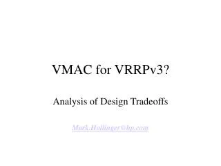 VMAC for VRRPv3?