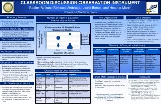 CLASSROOM DISCUSSION OBSERVATION INSTRUMENT