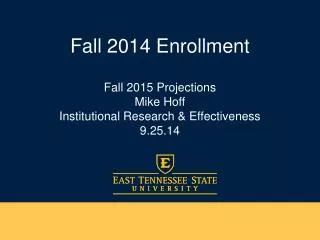 Fall 2014 Enrollment