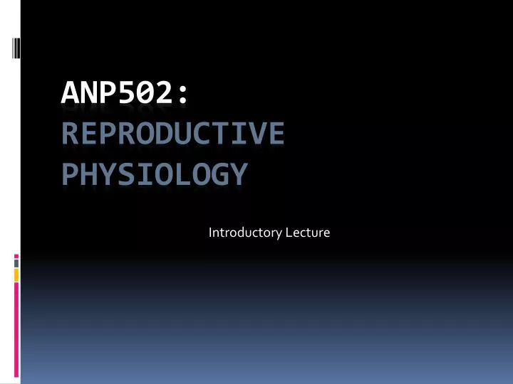 introductory lecture