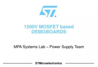 1500V MOSFET based DEMOBOARDS