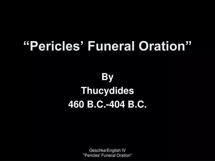 pericles funeral oration