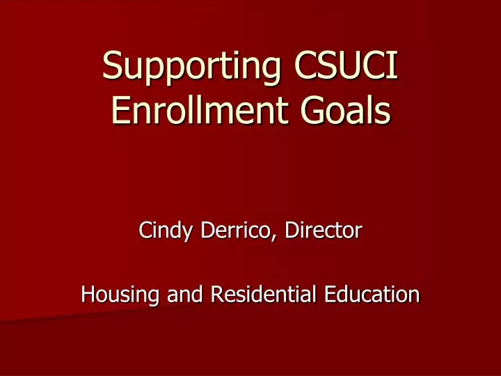 supporting csuci enrollment goals