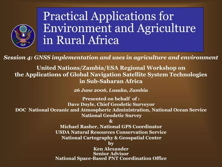 practical applications for environment and agriculture in rural africa