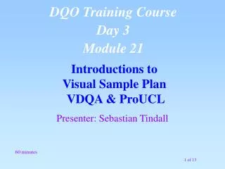 Introductions to Visual Sample Plan VDQA &amp; ProUCL