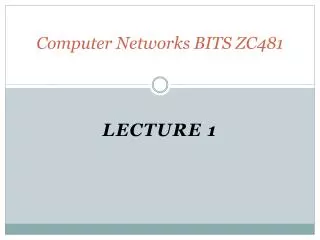 Computer Networks BITS ZC481