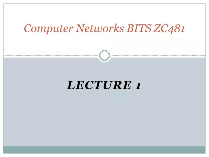 computer networks bits zc481