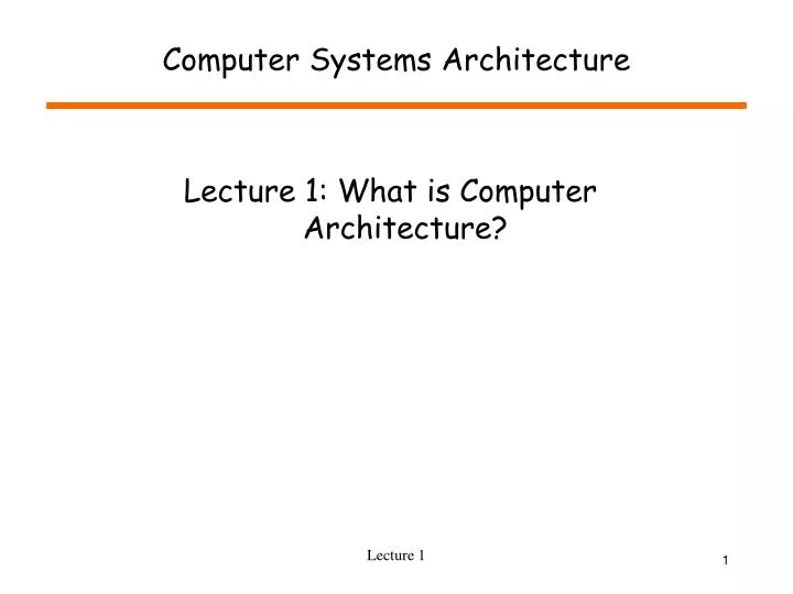 computer systems architecture