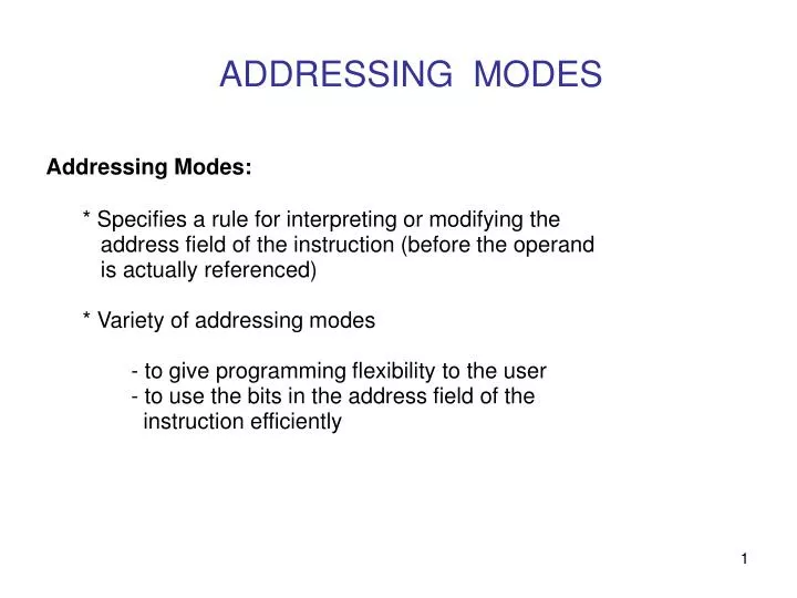 addressing modes