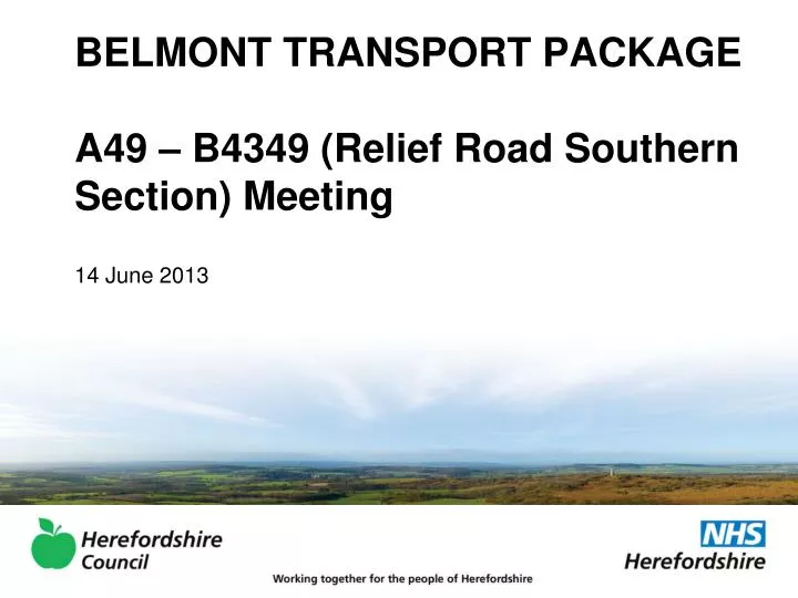 belmont transport package a49 b4349 relief road southern section meeting 14 june 2013
