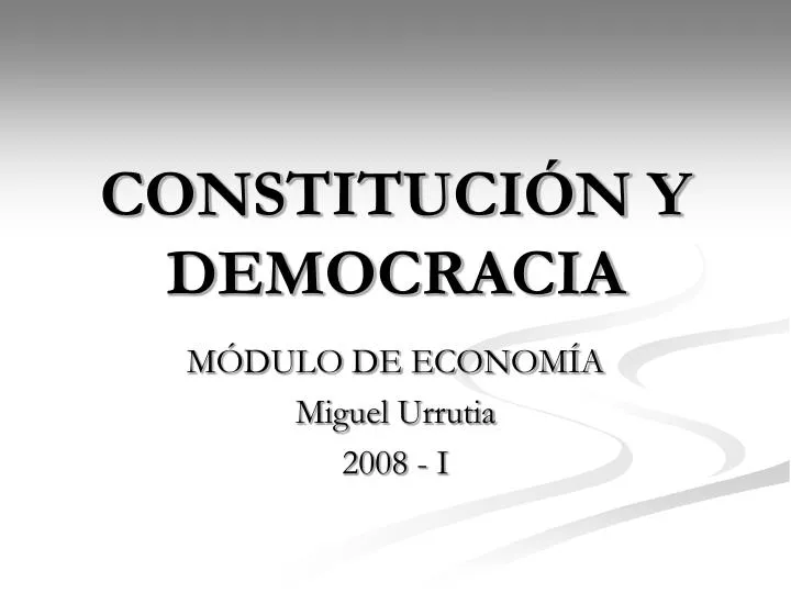constituci n y democracia