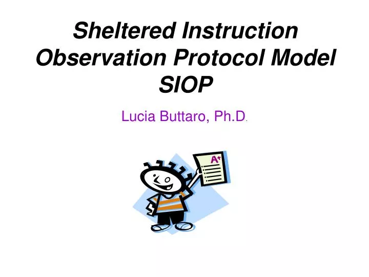 sheltered instruction observation protocol model siop