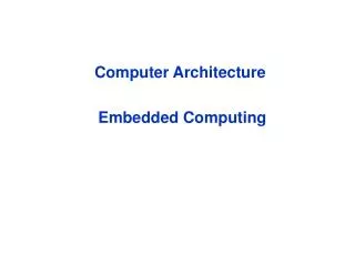 computer architecture embedded computing