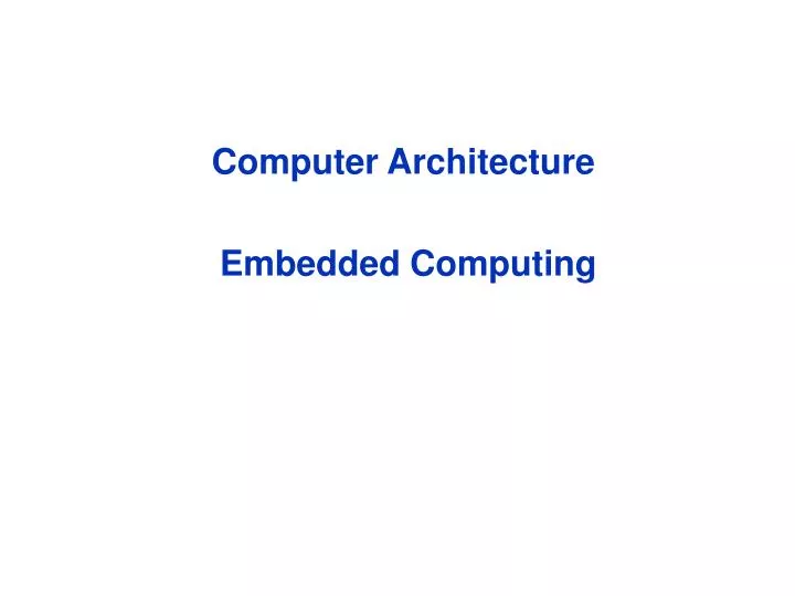 computer architecture embedded computing