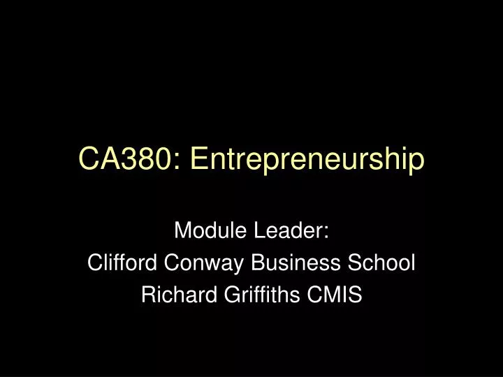 ca380 entrepreneurship