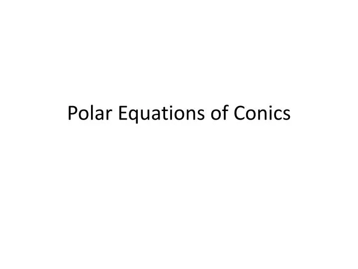 polar equations of conics