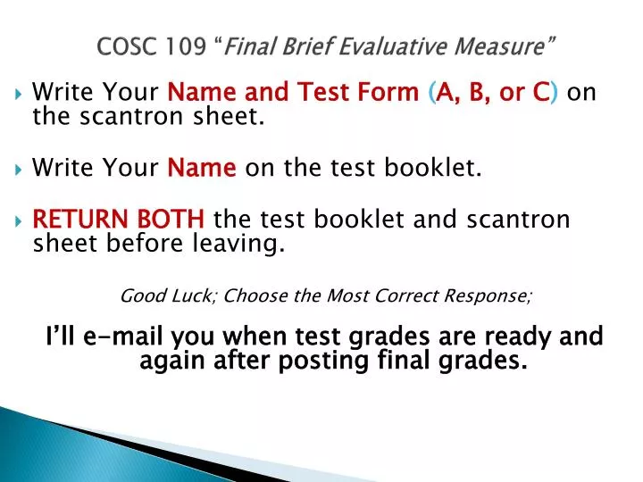cosc 109 final brief evaluative measure