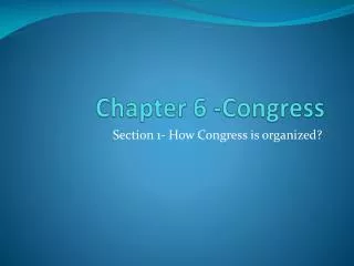 Chapter 6 -Congress