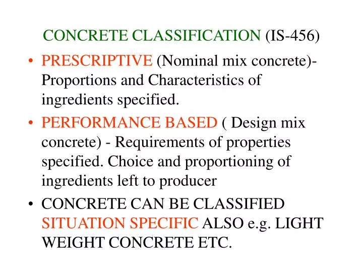 concrete classification is 456