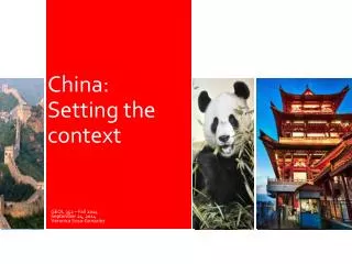 China: Setting the context