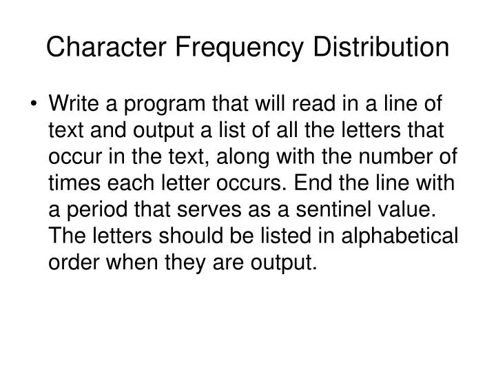 character frequency distribution