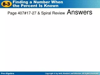 Page 407#17-27 &amp; Spiral Review Answers