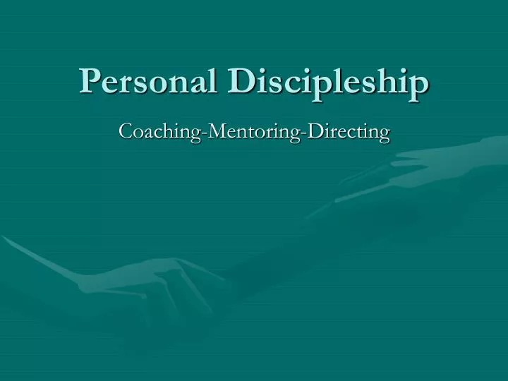 personal discipleship