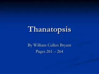 Thanatopsis