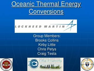 Oceanic Thermal Energy Conversions