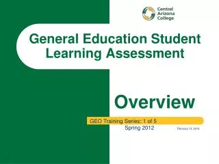 General Education Student Learning Assessment