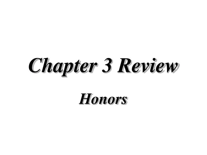 chapter 3 review