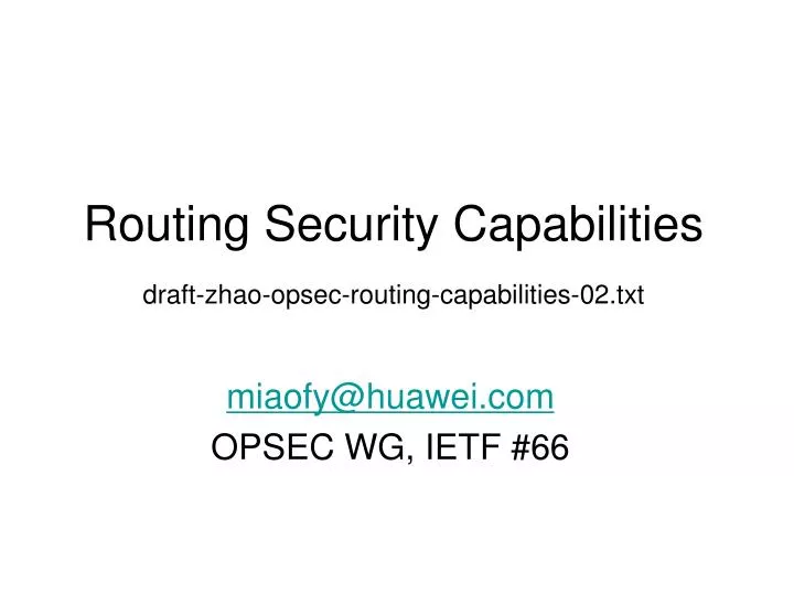 routing security capabilities draft zhao opsec routing capabilities 02 txt