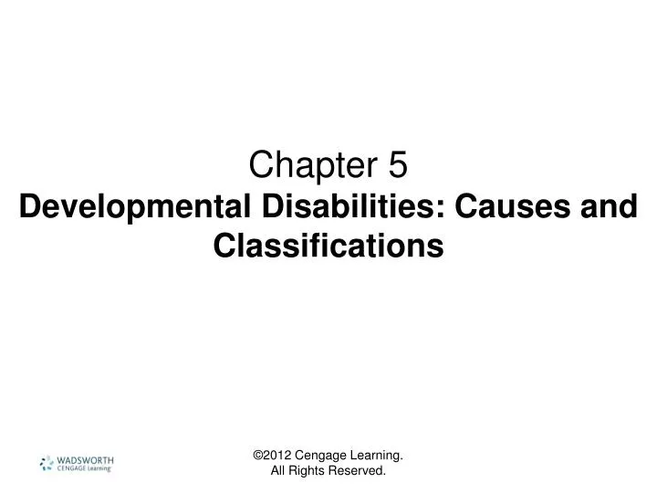 chapter 5 developmental disabilities causes and classifications