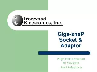Giga-snaP Socket &amp; Adaptor