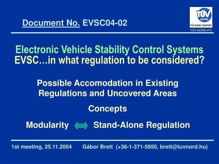 electronic vehicle stability control systems evsc in what regulation to be considered