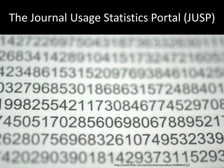 the journal usage statistics portal jusp