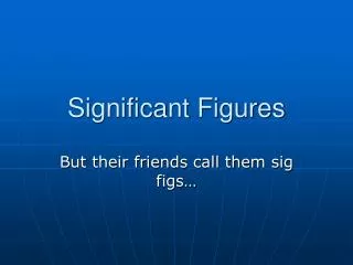 Significant Figures