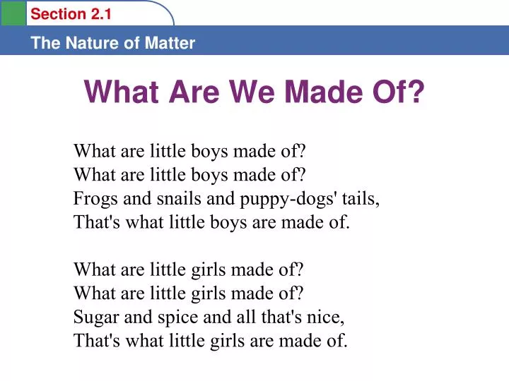 what are we made of